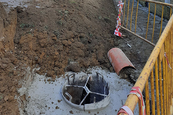 Obras en el colector de Cubas, Ribamontán al Monte